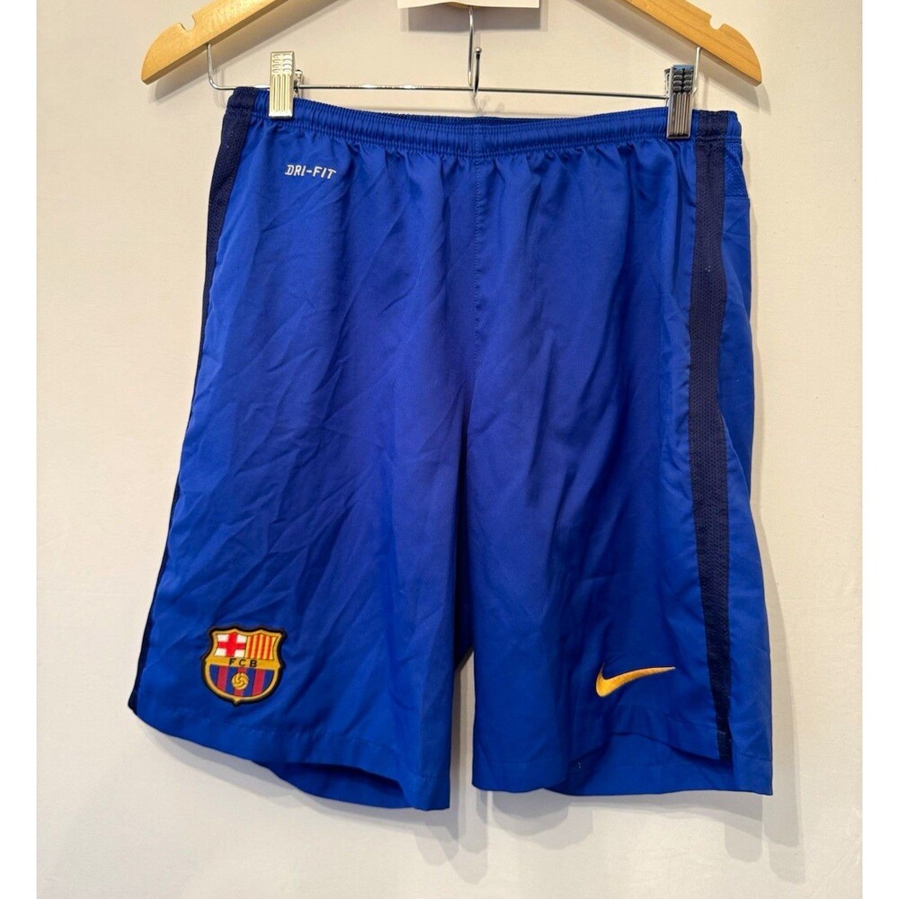 Nike Dri-FIT FC Barcelona Blue Soccer Shorts Men’s M Regular Polyester